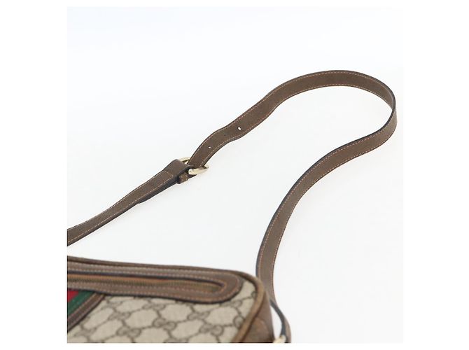 Borsa a Spalla Gucci GG Supreme Web Sherry Line PVC Beige Auth 161685 - vista 8