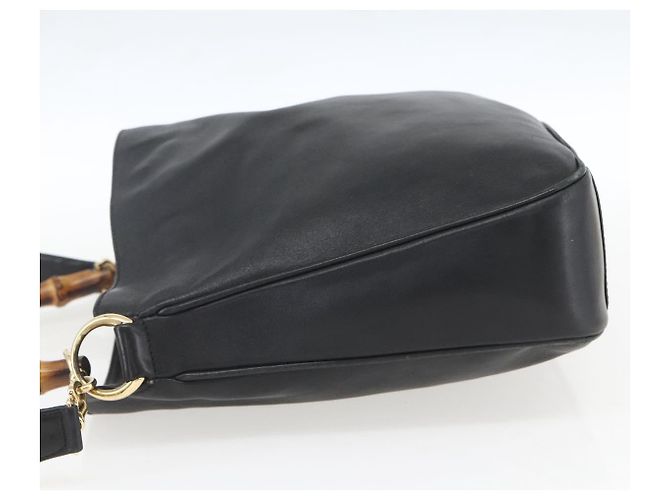 Borsa a mano in pelle Gucci Bamboo 2way Nera Oro 001 1705 1638 Auth 161481 - vista 3