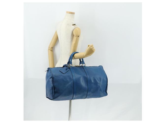 LOUIS VUITTON Epi Keepall 50 Borsa Boston Blu M42965 LV Auth th6515 - vista 22