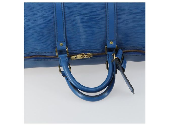 LOUIS VUITTON Epi Keepall 50 Borsa Boston Blu M42965 LV Auth th6515 - vista 7