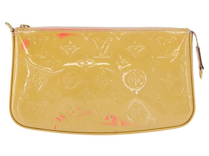 LOUIS VUITTON Pochette Accessoires Vernis Pouch Beige M90072 LV Auth hk3245 - vista 13