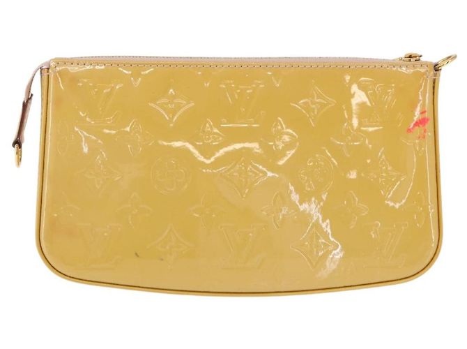 LOUIS VUITTON Pochette Accessoires Vernis Pouch Beige M90072 LV Auth hk3245 - vista 2