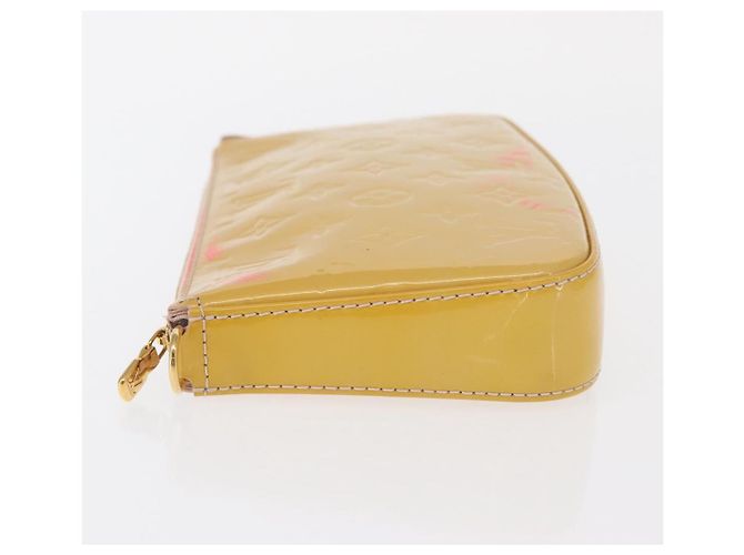 LOUIS VUITTON Pochette Accessoires Vernis Pouch Beige M90072 LV Auth hk3245 - vista 4