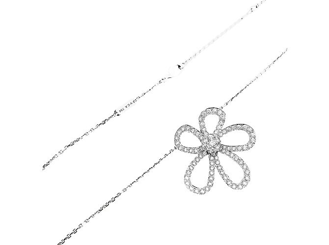 Collana Van Cleef & Arpels, "Flowerlace", oro bianco, diamanti. - vista 3