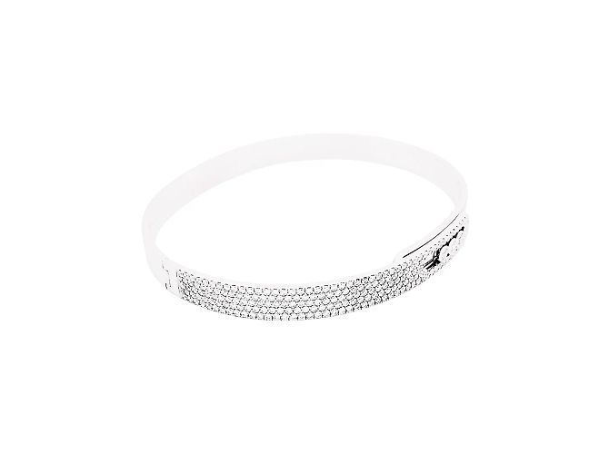 Bracciale Messika, "Bangle Pavé Move Noa", oro bianco e diamanti. - vista 2