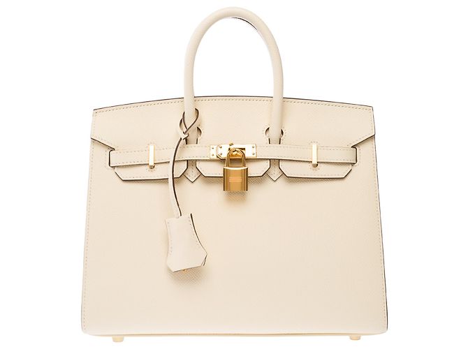 Hermès Borsa HERMES Birkin 25 in Pelle Beige - 102827 - vista 3