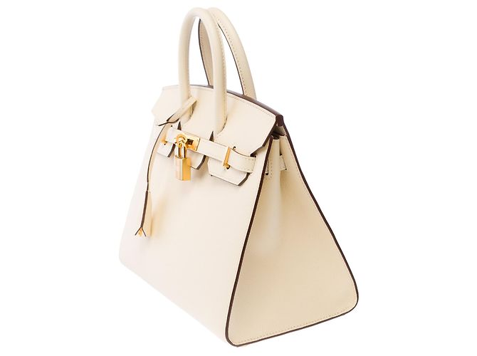 Hermès Borsa HERMES Birkin 25 in Pelle Beige - 102827 - vista 5