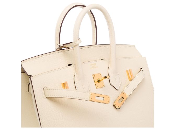 Hermès Borsa HERMES Birkin 25 in Pelle Beige - 102827 - vista 7
