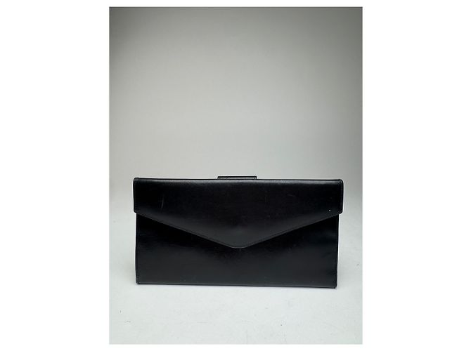Céline Vintage Celine Paris Triomphe Leather Wallet Black - view 2