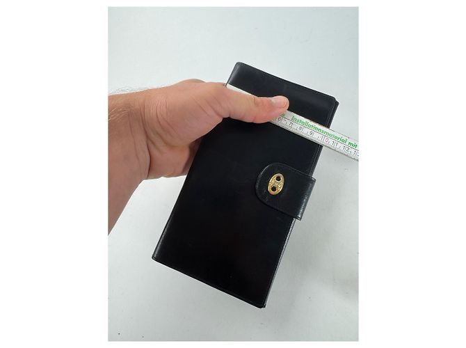 Céline Vintage Celine Paris Triomphe Leather Wallet Black - view 9
