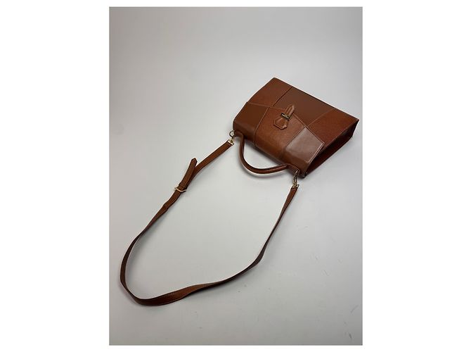 Vintage Courreges 2-Wege-Handtasche braun - Ansicht 13