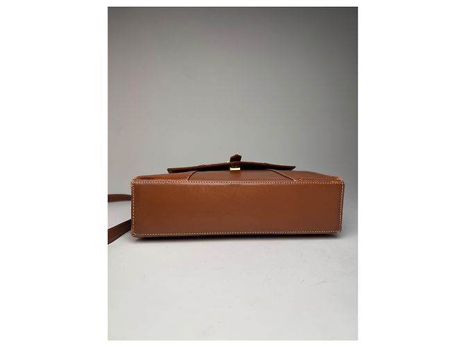 Vintage Courreges 2-Wege-Handtasche braun - Ansicht 14