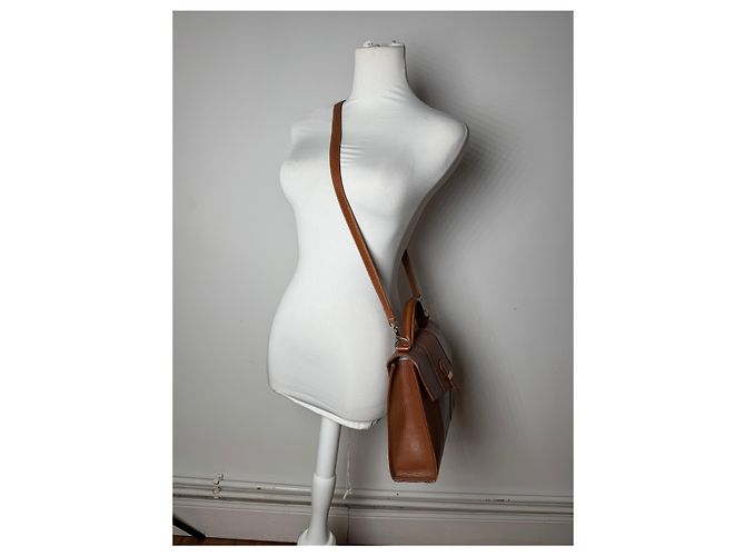 Vintage Courreges 2-Wege-Handtasche braun - Ansicht 7