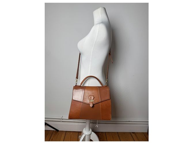 Vintage Courreges 2-Wege-Handtasche braun - Ansicht 8