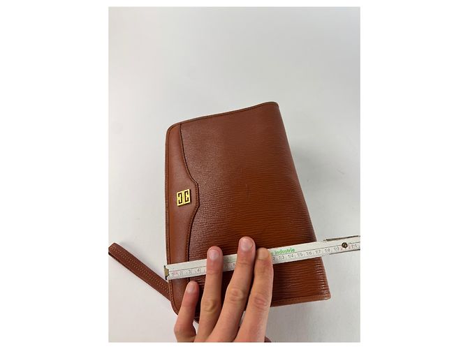 Clutch in pelle vintage Givenchy marrone Arancione - vista 12