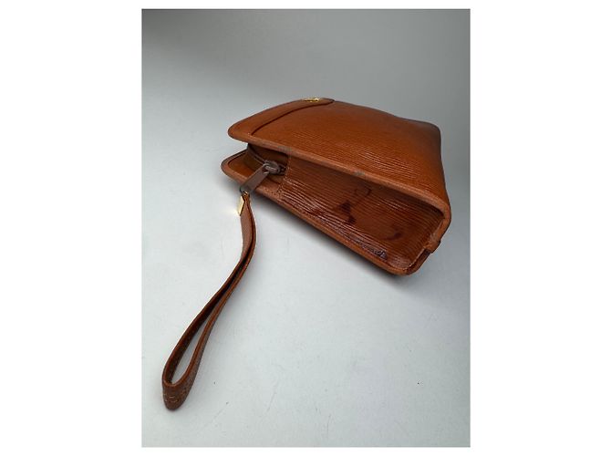 Clutch in pelle vintage Givenchy marrone Arancione - vista 5