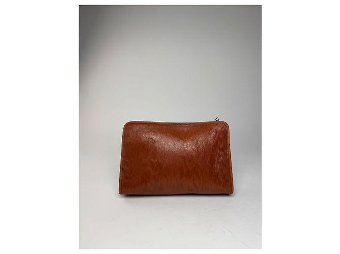 Clutch in pelle vintage Givenchy marrone Arancione - vista 7