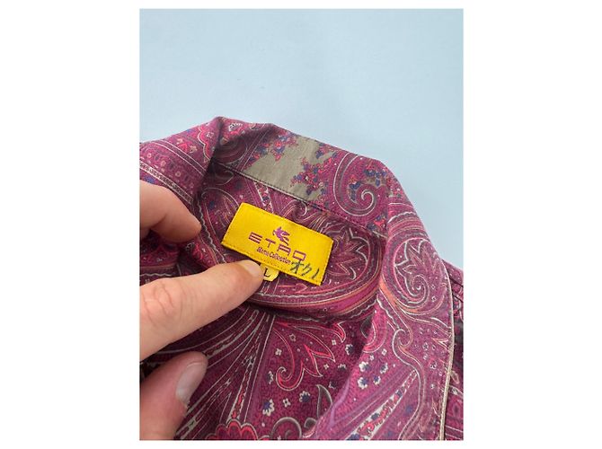 Twin set vintage Etro monogramma paisley viola L - vista 12