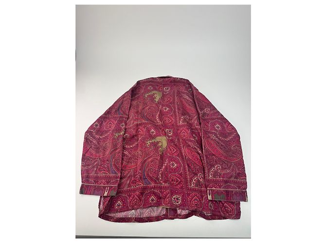 Twin set vintage Etro monogramma paisley viola L - vista 14