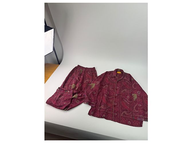 Twin set vintage Etro monogramma paisley viola L - vista 2