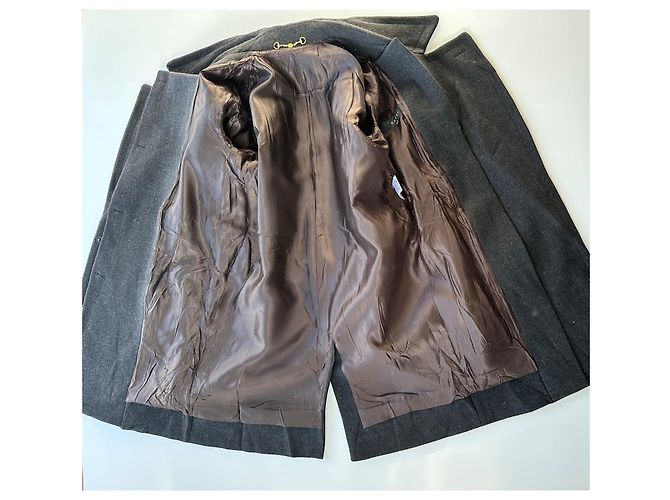 Abrigo de lana cruzado Gucci Gris - vista 10