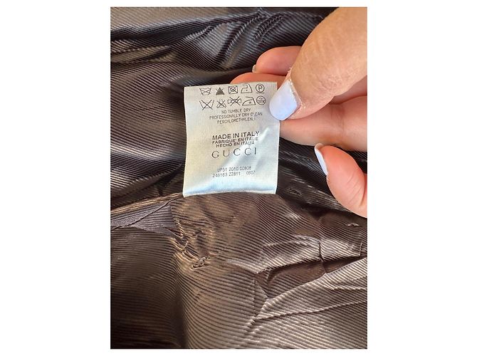 Abrigo de lana cruzado Gucci Gris - vista 13