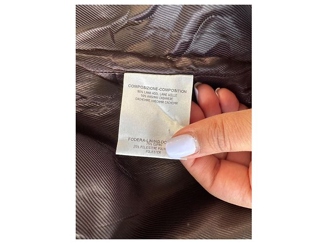 Abrigo de lana cruzado Gucci Gris - vista 14