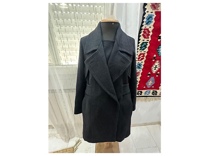 Abrigo de lana cruzado Gucci Gris - vista 16