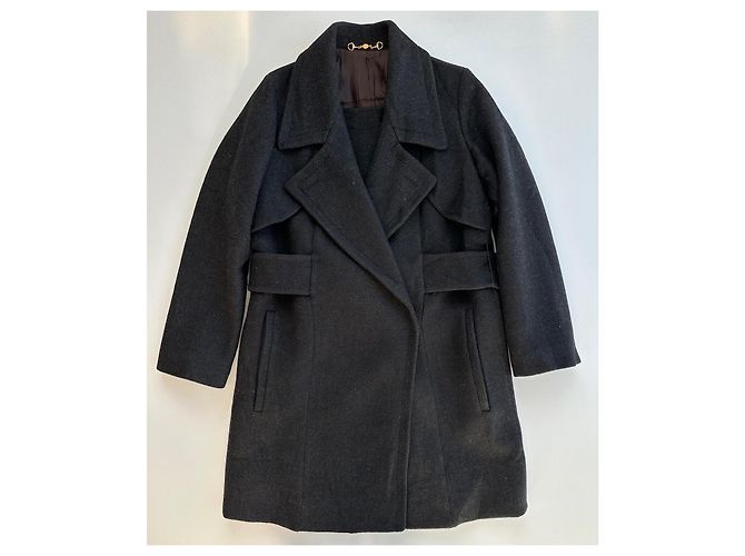 Abrigo de lana cruzado Gucci Gris - vista 2