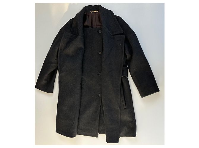 Abrigo de lana cruzado Gucci Gris - vista 3