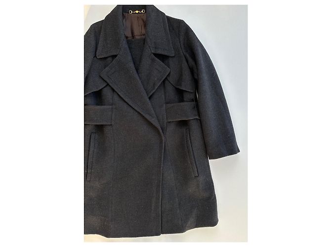 Abrigo de lana cruzado Gucci Gris - vista 5