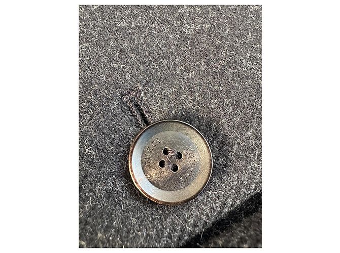 Abrigo de lana cruzado Gucci Gris - vista 9