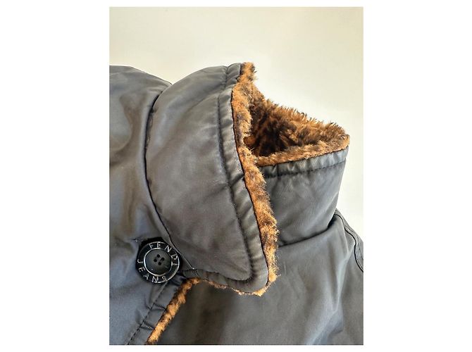 Abrigo Fendi FF Monograma Viscosa Marrón Castaño - vista 17
