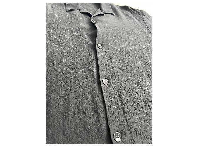Camisa Louis Vuitton Mini Monogram em seda e algodão preta Preto Monograma - vista 3