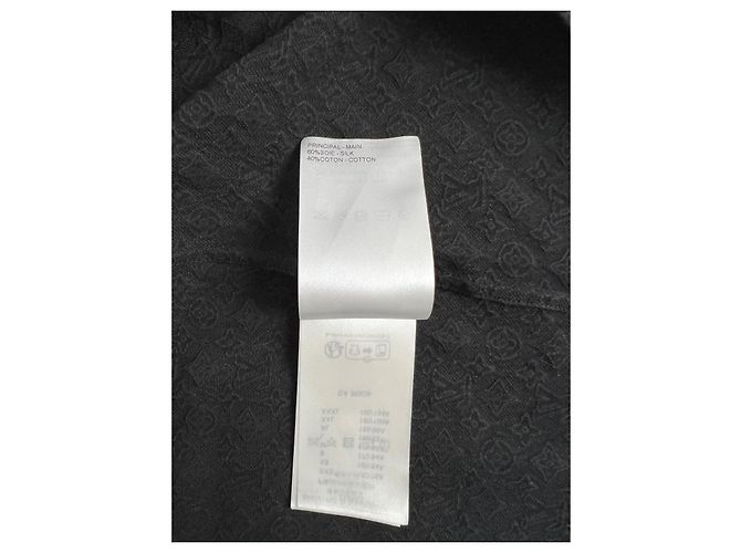 Camisa Louis Vuitton Mini Monogram em seda e algodão preta Preto Monograma - vista 7