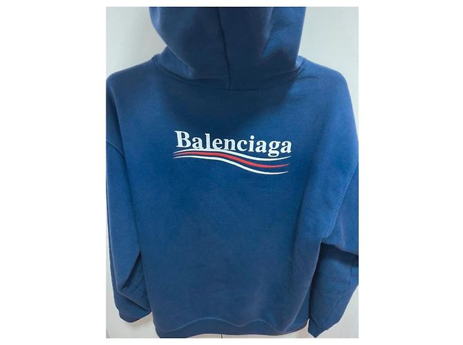 Balenciaga Hoodie Marineblau Baumwolle Größe M - Ansicht 2