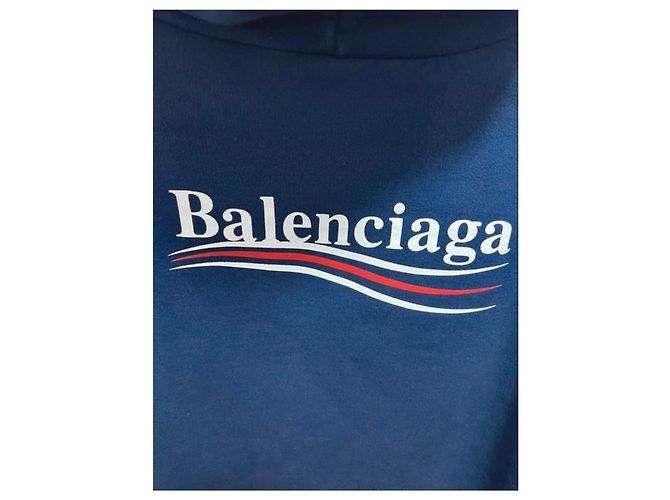 Balenciaga Hoodie Marineblau Baumwolle Größe M - Ansicht 3