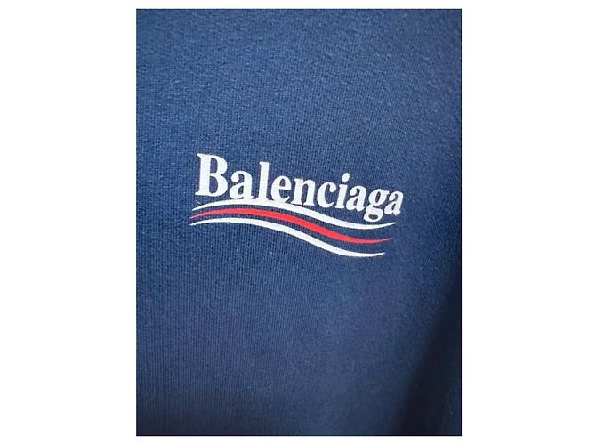 Balenciaga Hoodie Marineblau Baumwolle Größe M - Ansicht 4