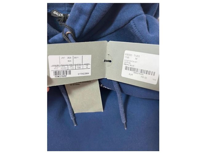 Balenciaga Hoodie Marineblau Baumwolle Größe M - Ansicht 7