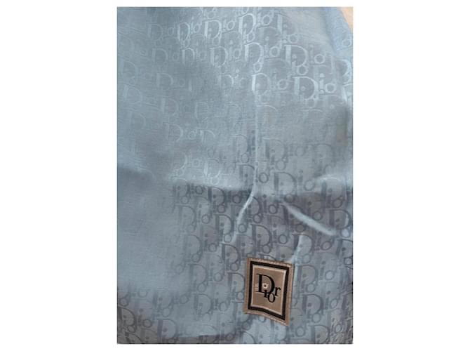 Camicia a maniche corte Oblique Dior azzurro seta e cotone Blu chiaro - vista 3