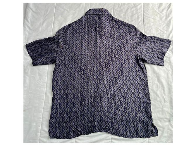 Camisa Dior CD Diamond de seda de manga corta Gris Púrpura Multicolor Morado oscuro - vista 2