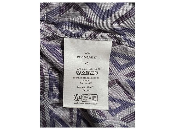 Camisa Dior CD Diamond de seda de manga corta Gris Púrpura Multicolor Morado oscuro - vista 5