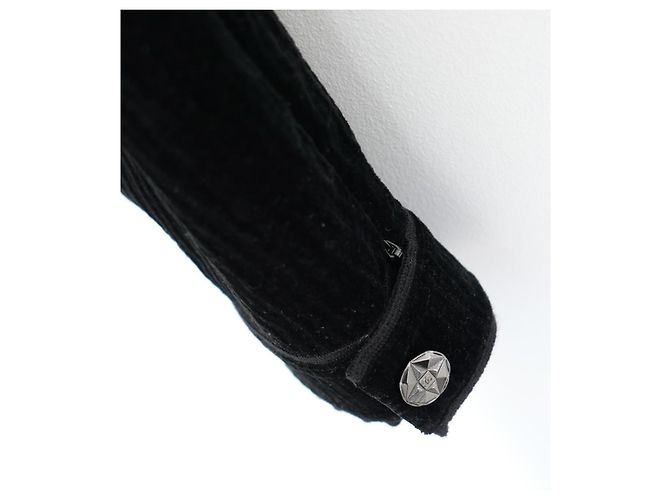 Pantalones Pedal Pushers de Terciopelo Texturizado Negro Chanel Otoño 2012 - vista 8