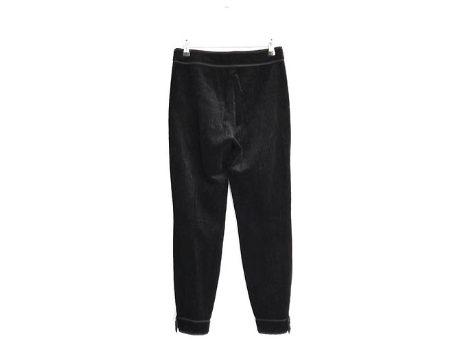 Pantalones Pedal Pushers de Terciopelo Texturizado Negro Chanel Otoño 2012 - vista 9