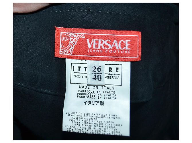Falda de algodón con strass Versace Jeans Couture Negra Negro - vista 5