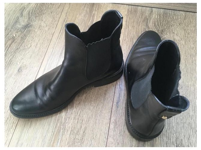 Botines Minelli de cuero negro talla 38 - vista 6