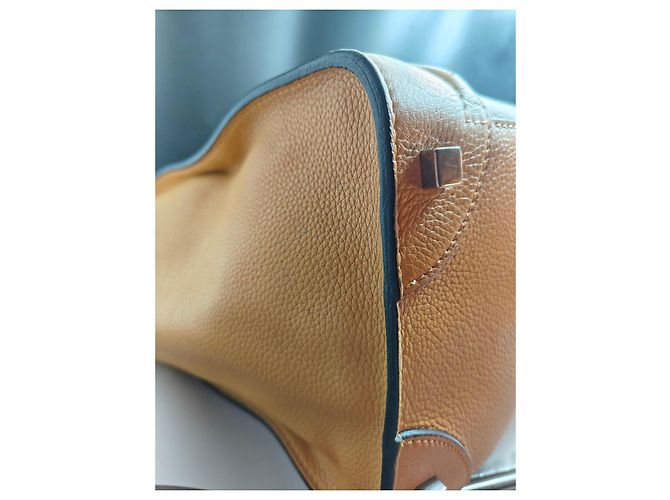 Céline Borsa a Mano Celine Luggage in Pelle Gialla Giallo - vista 11