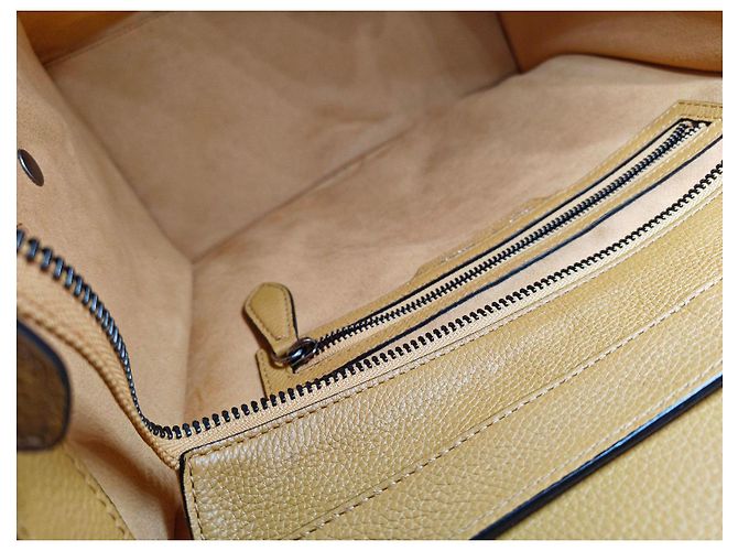 Céline Borsa a Mano Celine Luggage in Pelle Gialla Giallo - vista 4