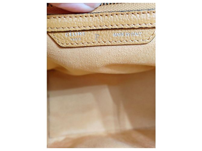 Céline Borsa a Mano Celine Luggage in Pelle Gialla Giallo - vista 9