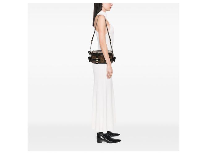 Fendi Braune Zucca Lackstoff Käfig Baguette - Ansicht 11